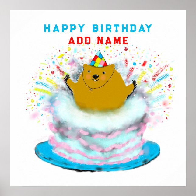 Póster Cumpleaños divertido del Día de la Marmota (Frente)