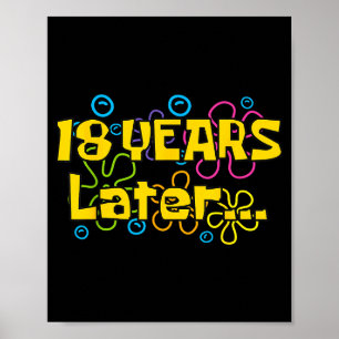 Póster Cumpleaños Divertido Meme Dieciocho 18 Años Despué