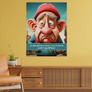 Póster Cumpleaños divertido y eterna juventud