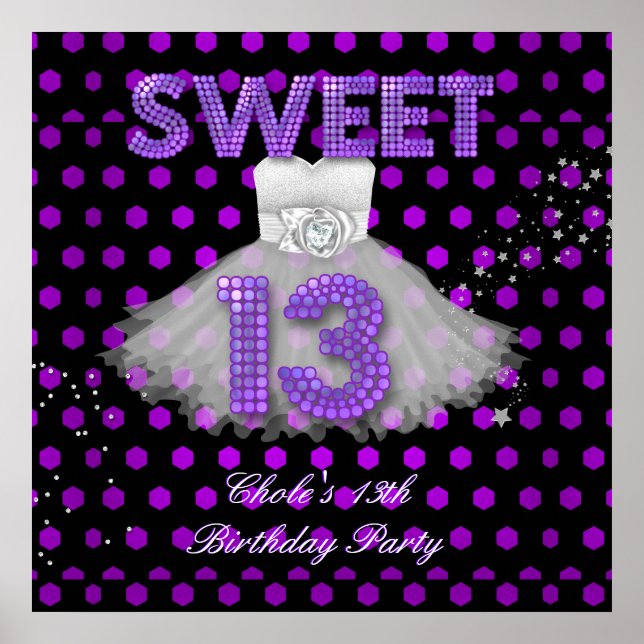 Póster Cumpleaños Dulce 13 (Frente)