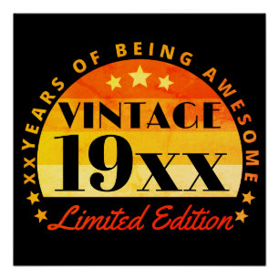 Póster Cumpleaños Edición Limitada Vintage Personalizado