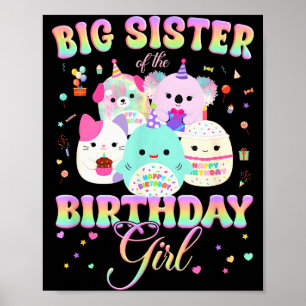Póster Cumpleaños Familia Squish Squad Hermana Mayor De L