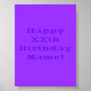 Póster Cumpleaños feliz editable Cualquier nombre o edad