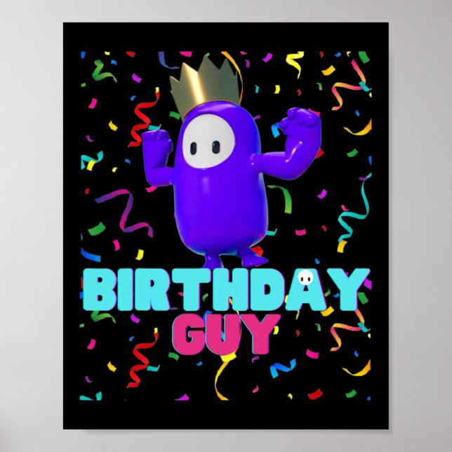 Póster Cumpleaños Guy Fun Popular Juego de Video Tema Cum (Frente)