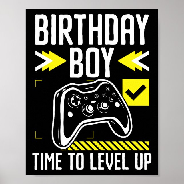 Póster Cumpleaños Hora Del Niño Para Levantar El Regalo D (Frente)