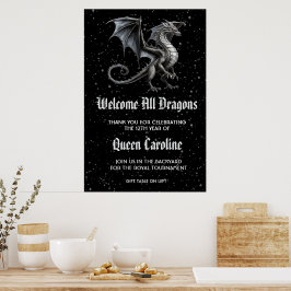 Póster Cumpleaños Llamando a Todos los Dragones