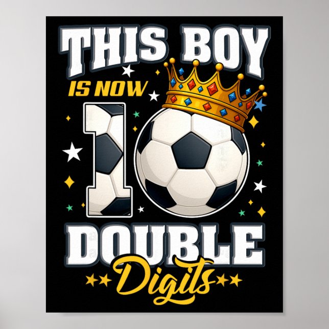 Póster Cumpleaños número 10 de fútbol Este chico ahora ti (Frente)