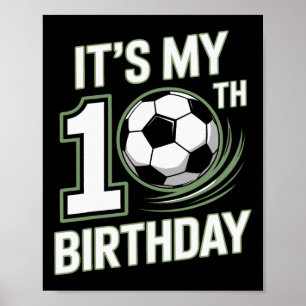Póster Cumpleaños número 10 iniciando el año del fútbol