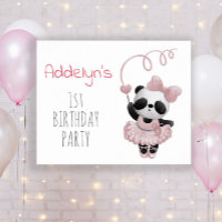 Cumpleaños número 1 de la niña del oso panda lindo