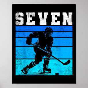 Póster Cumpleaños número 7 de hockey sobre hielo para niñ