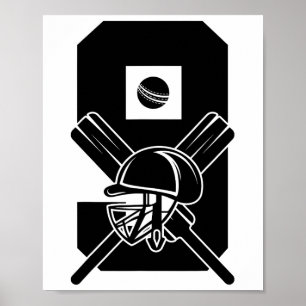 Póster Cumpleaños número 9 años de cricket