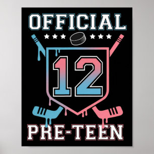 Póster Cumpleaños oficial de 12 años de edad preadolescen