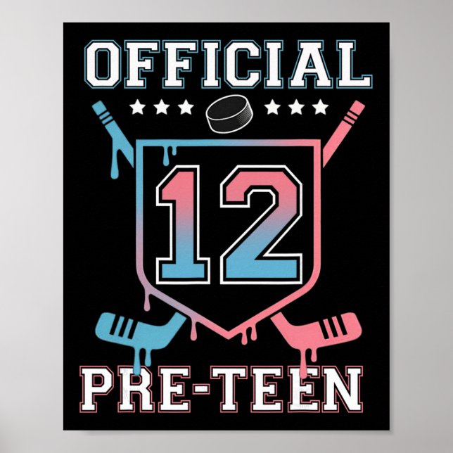 Póster Cumpleaños oficial de 12 años de edad preadolescen (Frente)
