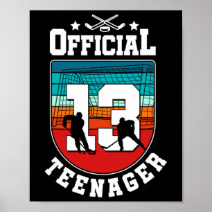 Póster Cumpleaños oficial de adolescente de 13 años niño 