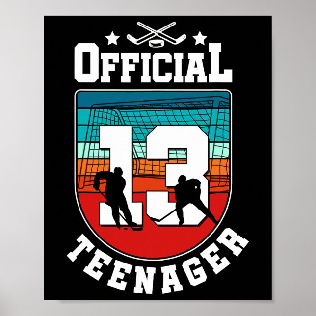 Póster Cumpleaños oficial de adolescente de 13 años niño  (Frente)