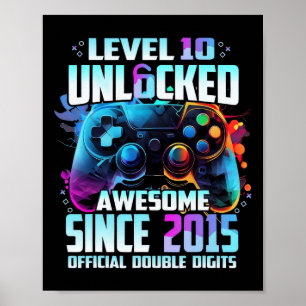 Póster Cumpleaños oficial de dos dígitos nivel 10 desbloq