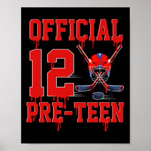 Póster Cumpleaños oficial preadolescente de 12 años Helad