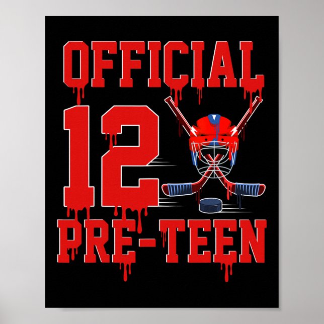 Póster Cumpleaños oficial preadolescente de 12 años Helad (Frente)