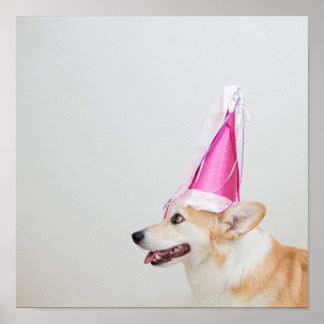Póster Cumpleaños Pembroke Welsh Corgi Dog
