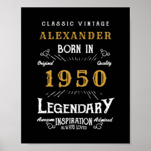 Póster Cumpleaños Personalizado 1950 Añadir tu nombre leg