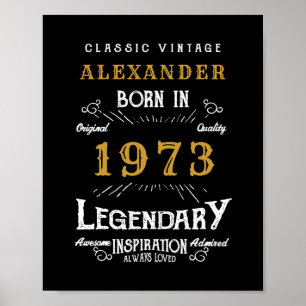 Póster Cumpleaños Personalizado 1973 Añadir tu nombre leg