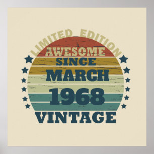Póster Cumpleaños personalizado cincuenta y cinco vintage