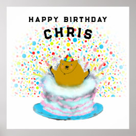 Póster cumpleaños personalizado de Groundhog Day