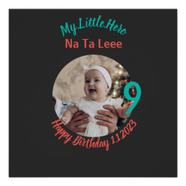 Póster Cumpleaños personalizado nombre con foto