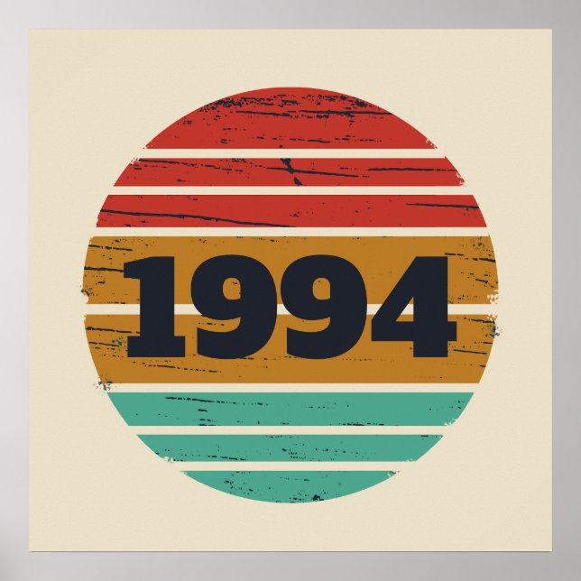 Póster Cumpleaños personalizado treinta vintage 30 (Frente)