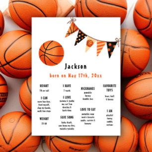 Póster Cumpleaños primer hito de baloncesto