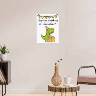 Póster Cumpleaños T-Rexelente