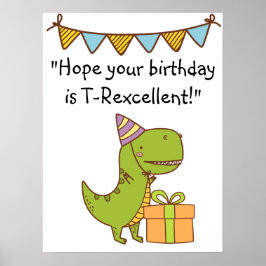 Póster Cumpleaños T-Rexelente
