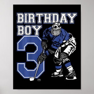 Póster Cumpleaños Temático de Hockey sobre Hielo para Niñ