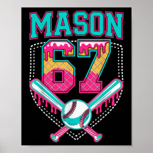 Póster Cumpleaños Tendencia Mason 67 Mem Helado Goteo Bys