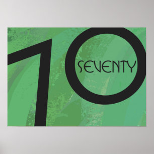 Póster Cumpleaños Verde Década de los 70