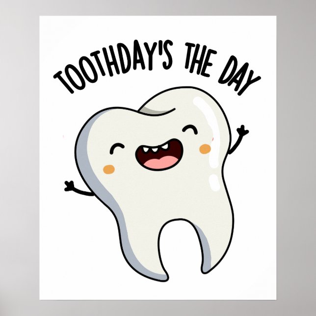 Póster Cumpledientes Es El Día Chistes De Dientes Diverti (Frente)