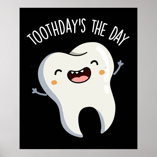 Póster Cumpledientes Es El Día Chistes De Dientes Diverti (Frente)