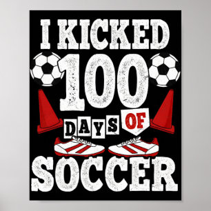 Póster Cumplí 100 Días De Colegio Futbol Divertido Niños