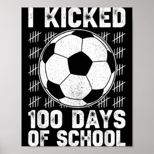 Póster Cumplí 100 Días De Colegio Jugador De Fútbol Profe