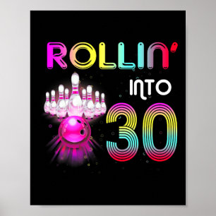 Póster Cumpliendo 30 Años Fiesta de Cumpleaños de Bolos C