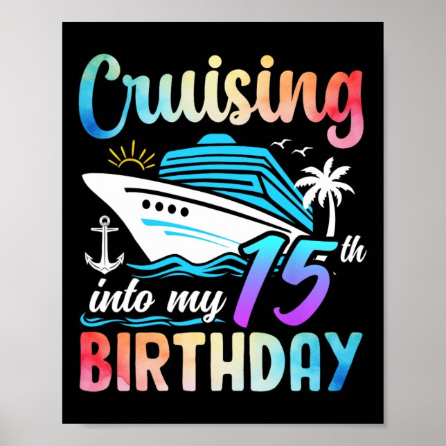 Póster Cumpliendo mis 15 años de edad Cumpleaños 15 (Frente)