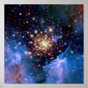 Póster Cúmulo estelar NGC 3603 - Foto de NASA Hubble