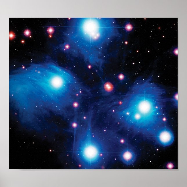 Póster Cúmulo Estelar Pléyades Messier 45 Foto Espacial d (Frente)