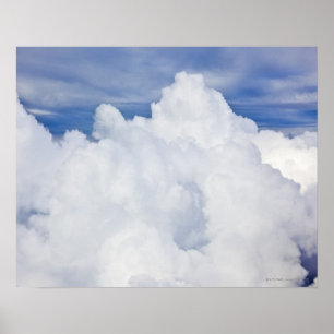 Póster Cumulus clouds viewed from high angle.