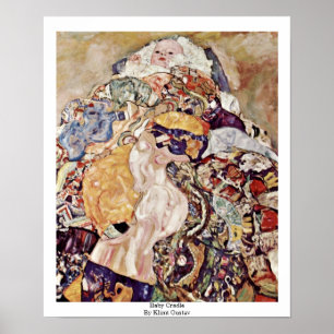 Póster Cuna del bebé de Klimt Gustavo