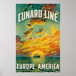 PÓSTER CUNARD OCEAN LINER EUROPA