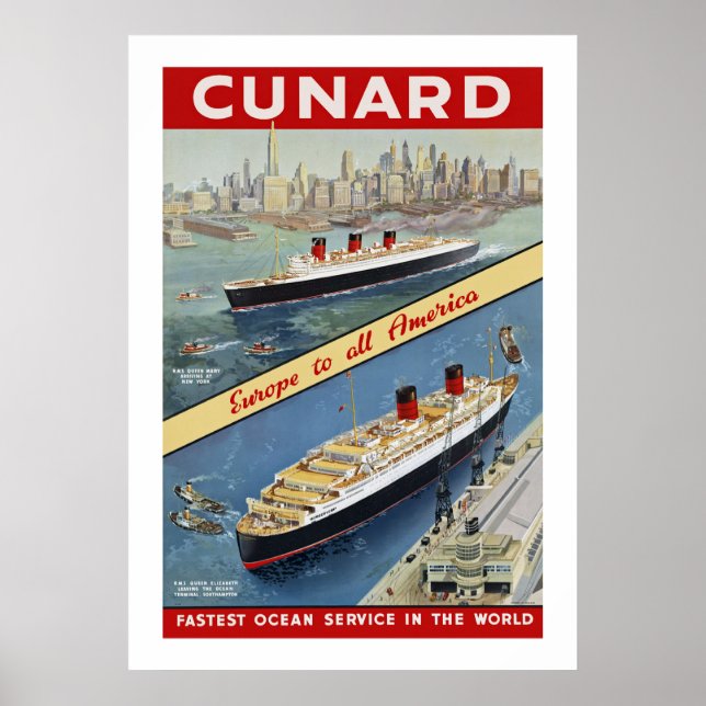 Póster Cunard Queens (Frente)
