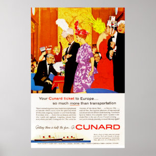 Póster Cunard Queens Party Ad