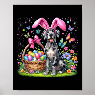 Póster Cunco lindo conejito gran perro de perro de pascua