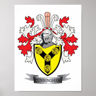 Póster Cunningham Family Crest Coat of Arms